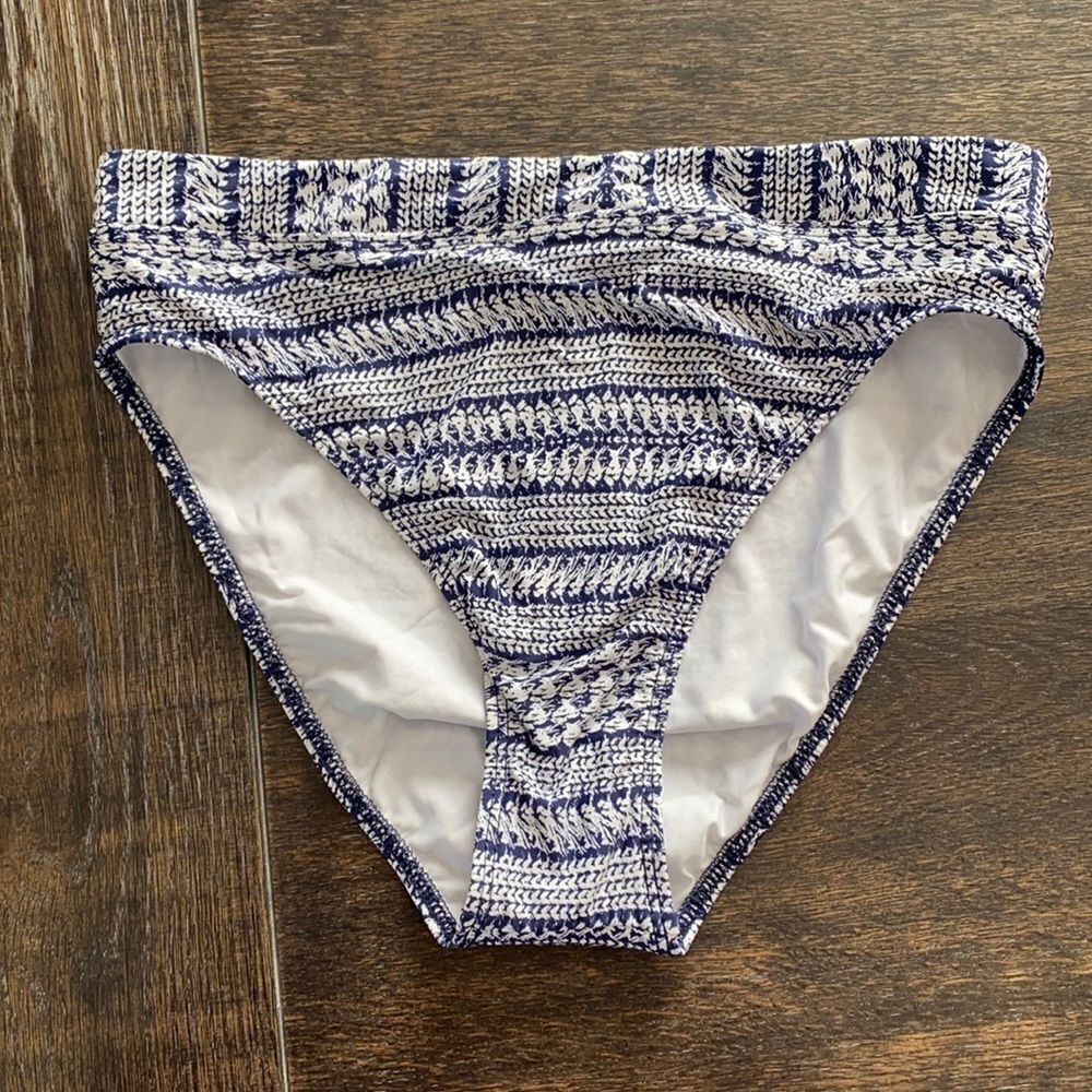 SPLENDID nautical by nature high leg, high waist swim bottoms
